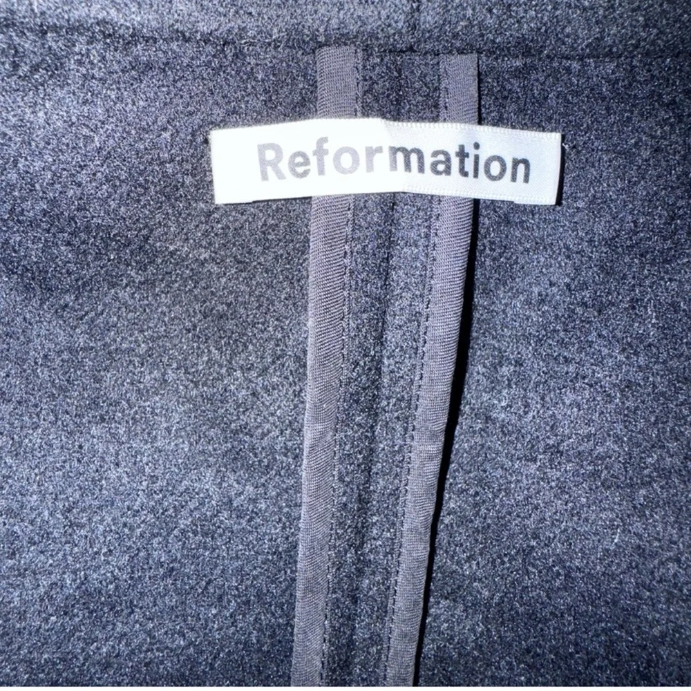 Reformation Downing Black Wool Blend Maxi Coat XL - Picture 4 of 6